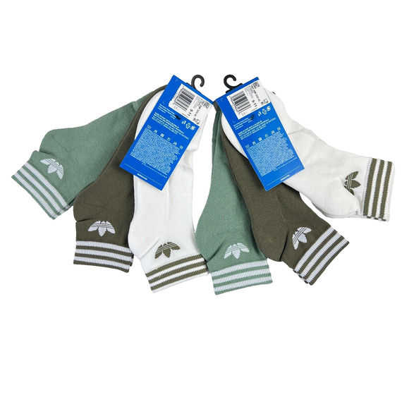 NEW Adidas Men’s 2 Pack of 3 Pairs Trefoil Sport Socks Cotton Large Green w/Tags - Picture 1 of 16
